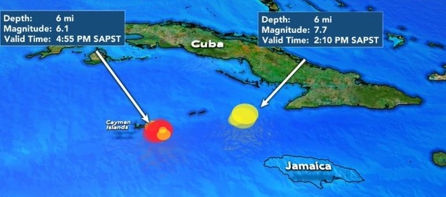 भूकंप के तेज झटकों से हिला क्यूबा, सुनामी की चेतावनी - magnitude 7.7 earthquake hit between cuba and jamaica