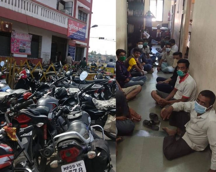 इंदौर में Lockdown का सख्ती से पालन, पुलिस ने बेवजह घूमते 160 लोगों को पकड़ा - Strict adherence to Lockdown in Indore