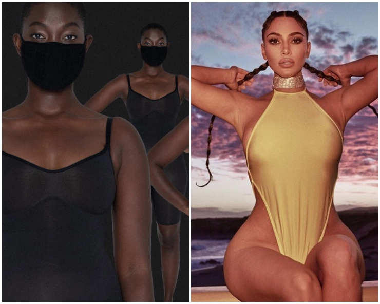 फेस मास्क लाइन लॉन्च के बाद विवादों में फंसीं किम कार्दशियन, Netizens ने लगाया रंगभेद का आरोप - Kim Kardashian's Skims face masks accused of casual racism'
