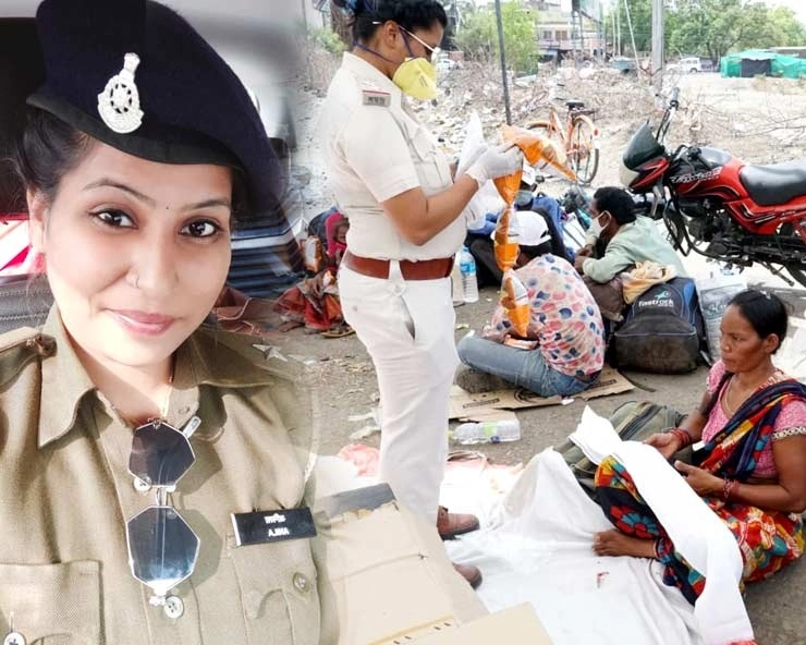 उन 'खास' दिनों का दर्द समझा महिला पुलिस अफसर ने, पैदल जातीं महिलाओं को बांटे सैनिटरी पैड - Indore Police