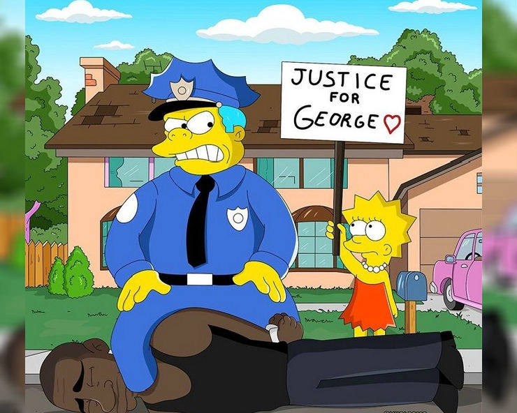 क्या 90s के फेमस कार्टून The Simpsons ने की थी जॉर्ज फ्लॉयड की मौत की भविष्यवाणी, जानिए वायरल तस्वीर का सच... - Did 90s famous cartoon The Simpsons Predict George Floyds Death, fact check