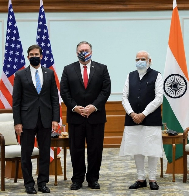 मोदी से मिले अमेरिकी विदेश मंत्री माइक पोम्पिओ, रक्षामंत्री मार्क टी एस्पर - US Secretary of State Mike Pompeo, Defense Minister Mark T Esper met Modi