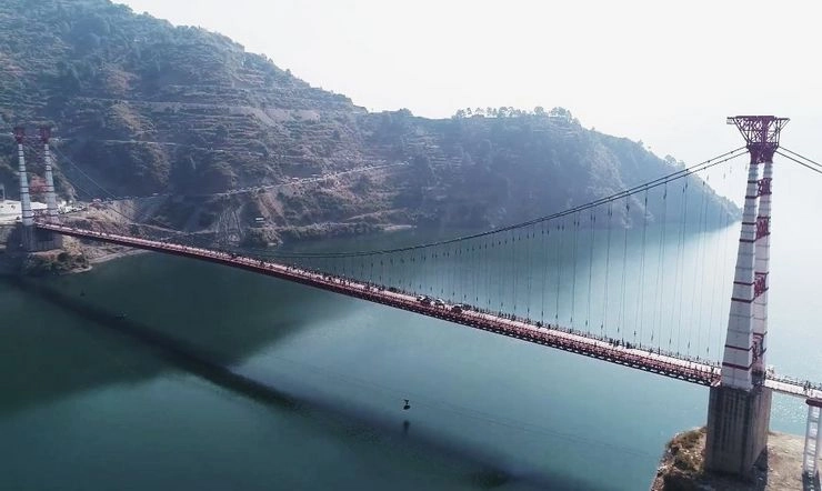 देश के सबसे लंबे भारी वाहन झूला पुल डोबरा-चांठी का लोकार्पण - Inauguration of country's longest heavy vehicle swing bridge Dobra-Chandhi
