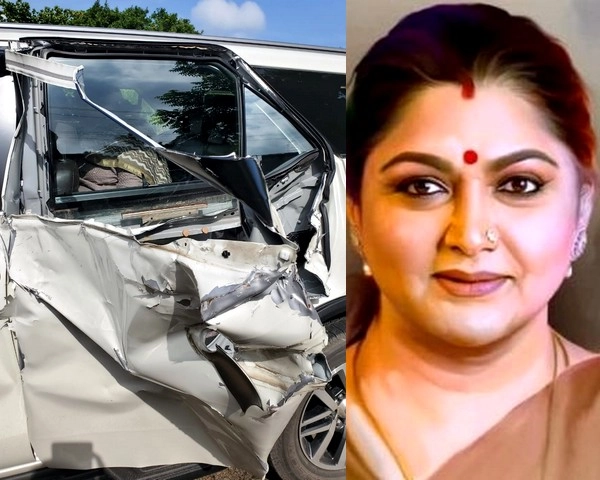 बड़ी दुर्घटना, फिल्म अभिनेत्री और भाजपा नेता खुशबू बाल-बाल बचीं - BJP leader Khushbu Sundar accident