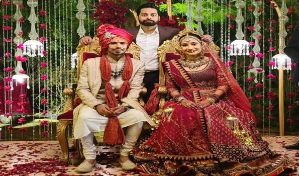 स्पिनर युजवेंद्र चहल और कोरियोग्राफर धनश्री वर्मा ने गुड़गांव में की शादी - Yuzavendra Chahal and Dhanshree verma got hitched