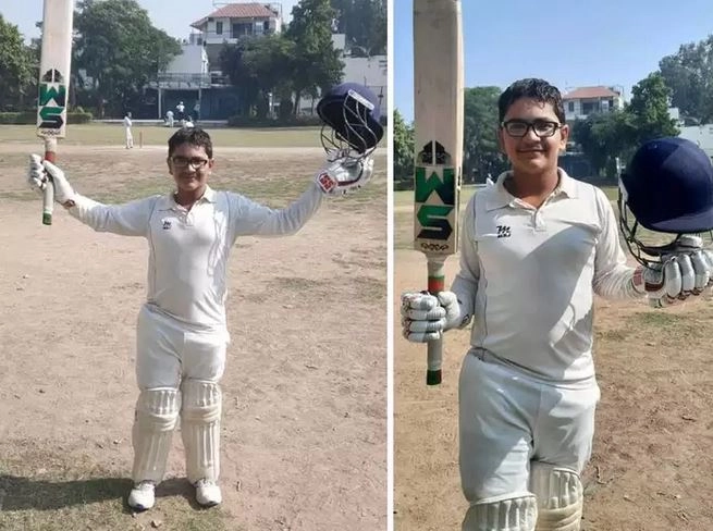 13 साल के मोहक ने 28 चौके, 30 छक्कों की मदद से 125 गेंदो में जड़े 331 रन - Run riot from Mohak Kumar in Under 13 cricket tournament