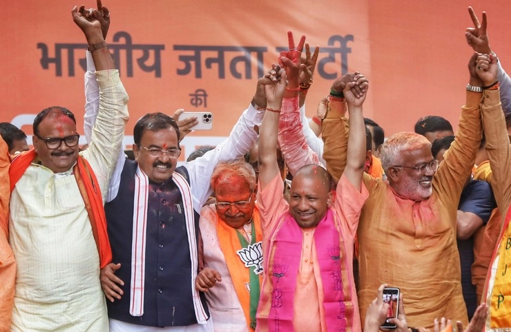 UP, उत्तराखंड, मणिपुर, गोवा में BJP तो पंजाब में AAP की रिकॉर्डतोड़ जीत - BJP's victory in four states including Uttar Pradesh
