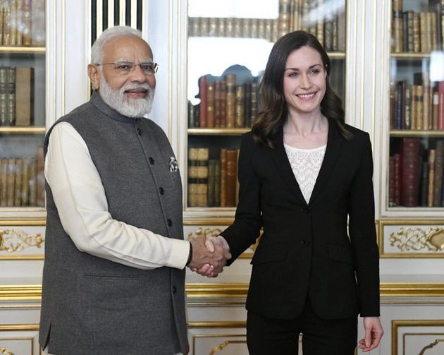 PM मोदी ने फिनलैंड की प्रधानमंत्री सना मरीन से की मुलाकात - Prime Minister Modi meets Prime Minister of Finland Sana Marin