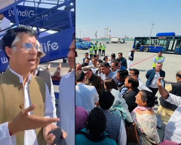 कांग्रेस नेता पवन खेड़ा गिरफ्तार, दिल्ली हवाई अड्‍डे पर हंगामा