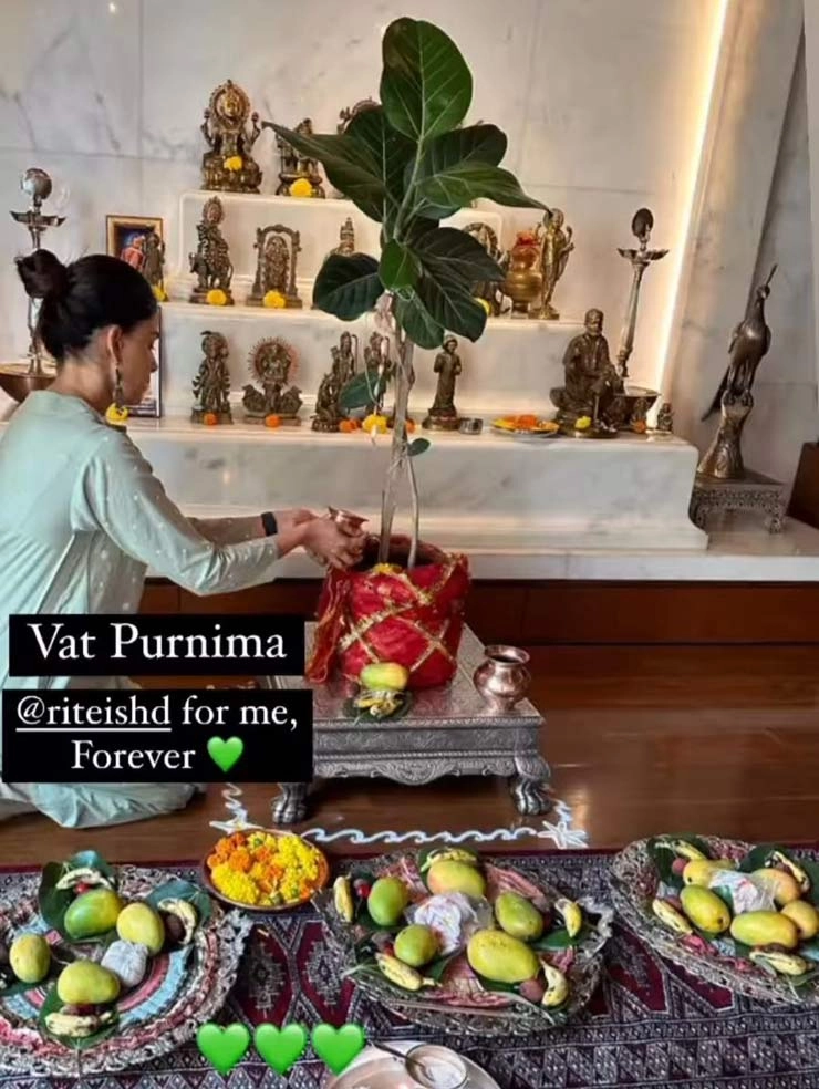 जेनेलिया और रितेश देशमुख के बीच वट पूर्णिमा पर प्यारा आदान-प्रदान - This Adorable Exchange Between Genelia  and Riteish Deshmukh Is What Vat Purnima is all About