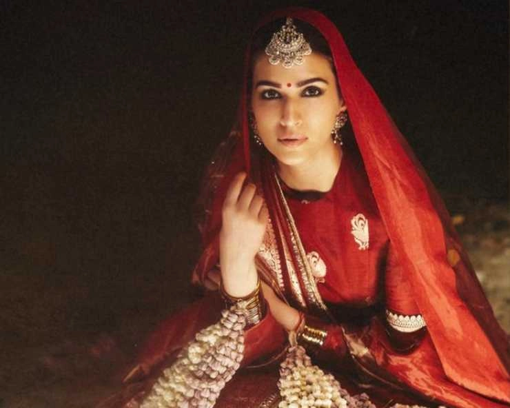 kriti sanon is looking beautiful in red color banarasi lehenga - kriti sanon is looking beautiful in red color banarasi lehenga