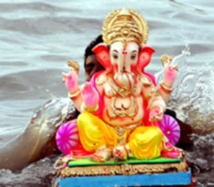 मूर्तियों के विसर्जन के साथ गणेशोत्सव का समापन - Ganesh