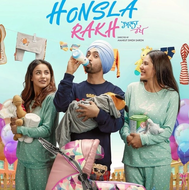 Honsla Rakh Trailer : दिलजीत दोसांझ आणि शहनाज गिल यांच्या चित्रपटाचा ट्रेलर आज  रिलीज होईल, नवीन पोस्टर समोर आले