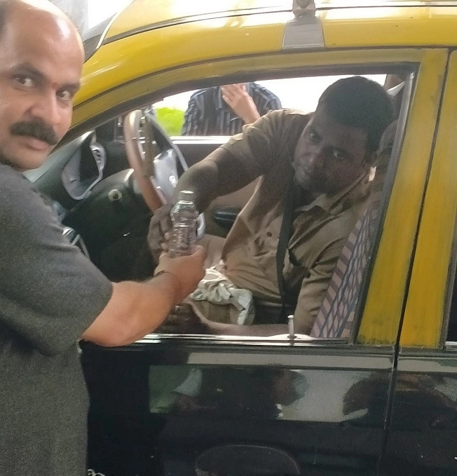 water bottle taxi driver