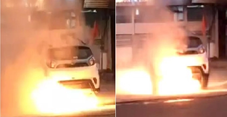 Tata Nexon EV catches fire in Mumbai