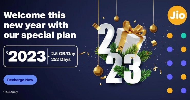 Reliance Jio Happy New Year 2023 Offer : 630GB डेटा 2023 रुपयांमध्ये अनलिमिटेड कॉलसह