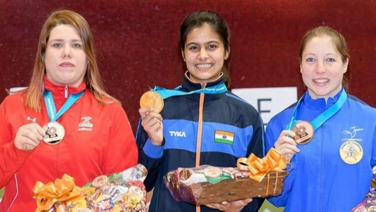 உலகக் கோப்பை துப்பாக்கி சுடுதல் போட்டி: தங்கம் வென்றார் இந்திய வீராங்கனை மனு பாகெர்