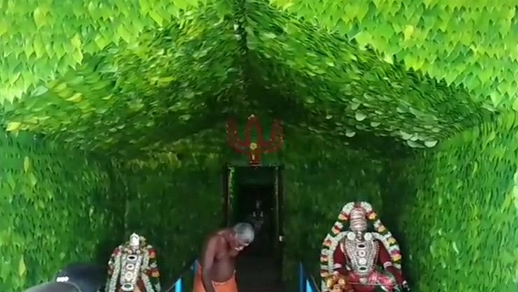 கரூர் மாரியம்மன் ஆலயத்தில் நூதன அலங்காரம் - வீடியோ