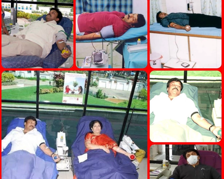 Megastar Chiranjeevi, Surekha blood donation