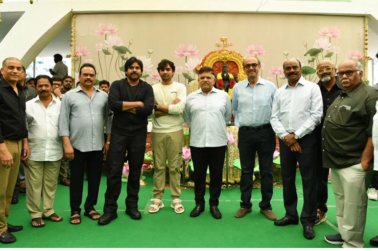 Pawan Kalyan, Sujith, DVV. Danaiah,  Allu Arvind, Suresh Babu and others