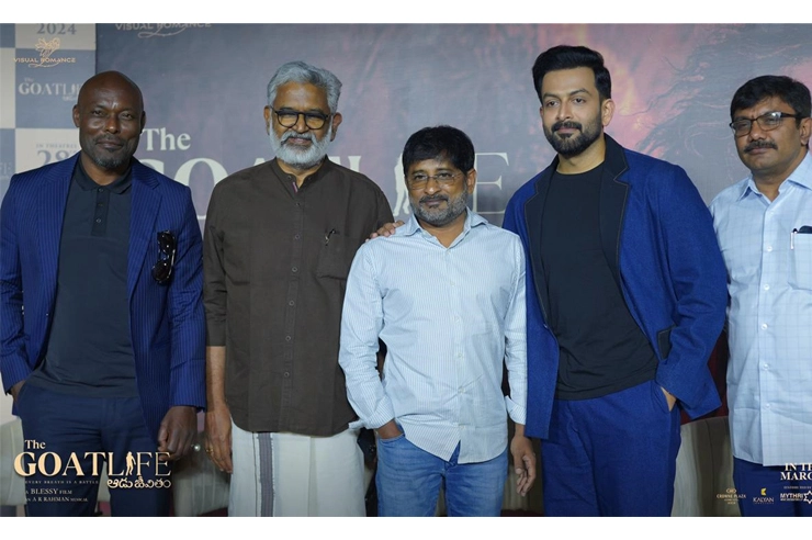 Prithviraj Sukumaran, Director Blessy, Actor Jimmy Jean Lewis, Y Ravi Shankar, Shashi