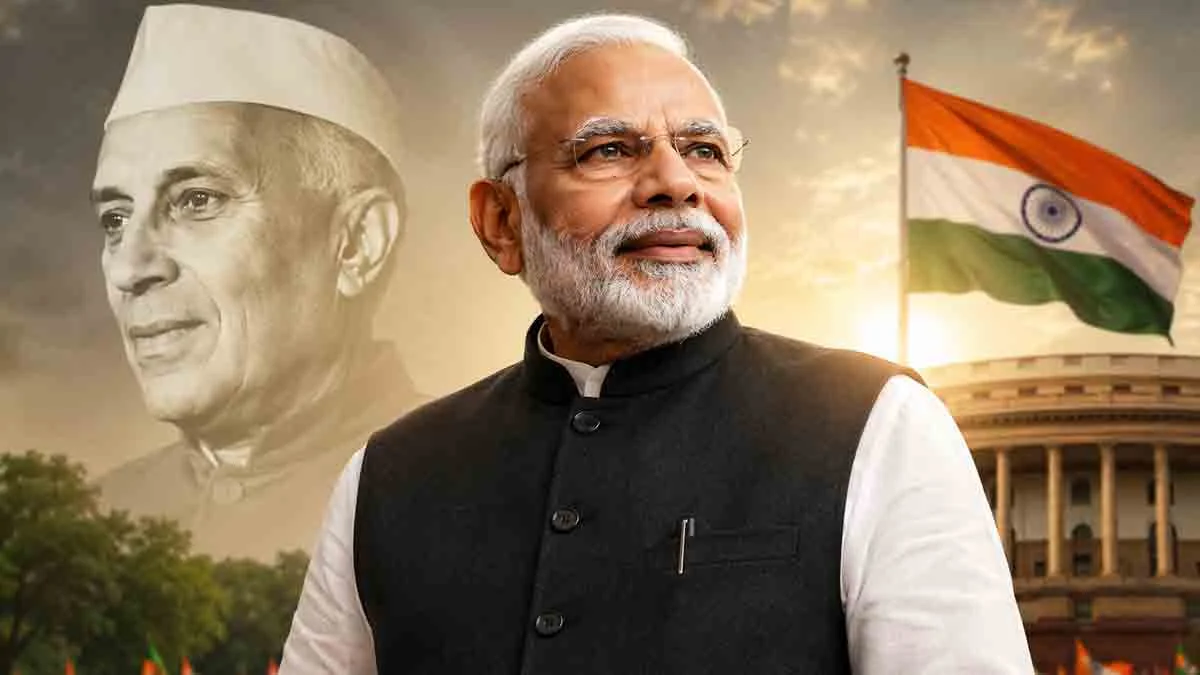 PM ਮੋਦੀ ਨੇ ਬਣਾਇਆ ਇਤਿਹਾਸ! 4,399 ਦਿਨਾਂ ਦਾ PM ਕਾਰਜਕਾਲ ਪੂਰਾ ਕਰਕੇ ਨਹਿਰੂ ਦਾ ਰਿਕਾਰਡ ਤੋੜਿਆ Narendra Modi Breaks Nehru's 77-Year Record, Becomes India's Longest-Serving Elected PM - Narendra Modi Breaks Nehrus 77-Year Record, Becomes Indias Longest-Serving Elected PM | Webdunia English