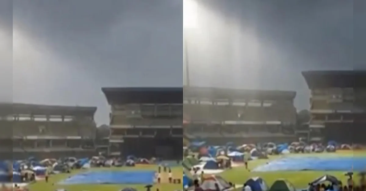 இலங்கையில் கனமழை, பெருவெள்ளம்..  கிரிக்கெட் மைதானத்தில் தஞ்சமடைந்த பொதுமக்கள்..!