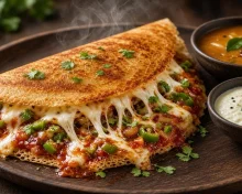 Cheese Schezwan Dosa लहानांपासून मोठ्यांपर्यंत सर्वांचाच आवडता चीज शेझवान डोसा