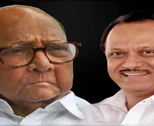 शरद पवार आणि अजित पवार बारामतीत सभेत एकत्र आले