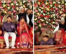 பாஜக தலைவர் கலந்து கொண்ட திருமண விழா.. திடீரென மேடை சரிந்ததால் மணமக்கள் அதிர்ச்சி..!