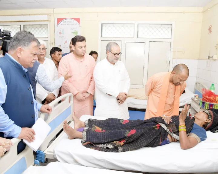 Hathras stampede: CM Yogi reaches ground zero, meets injured in hospital