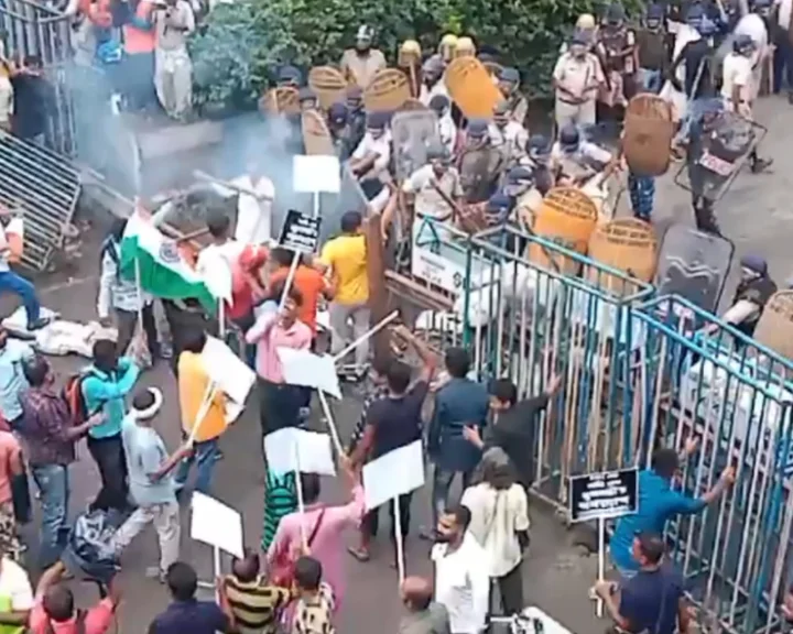 Kolkata police use water cannons, teargas on marchers; 4 students arrested