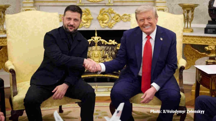 After criticism, Zelenskyy swaps combat look for sharp black suit at Trump talks