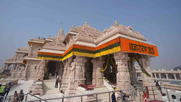 Ayodhya Ram Temple Flag Hoisting: PM Modi to Unfurl Sacred Saffron Flag Around Noon