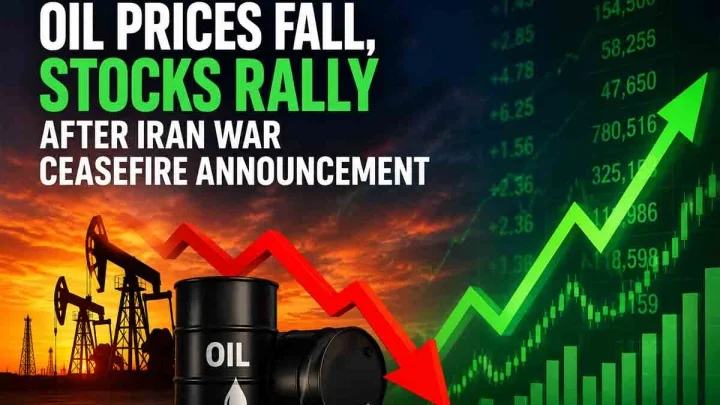 Oil prices fall, stocks rally after Iran war ceasefire announcement