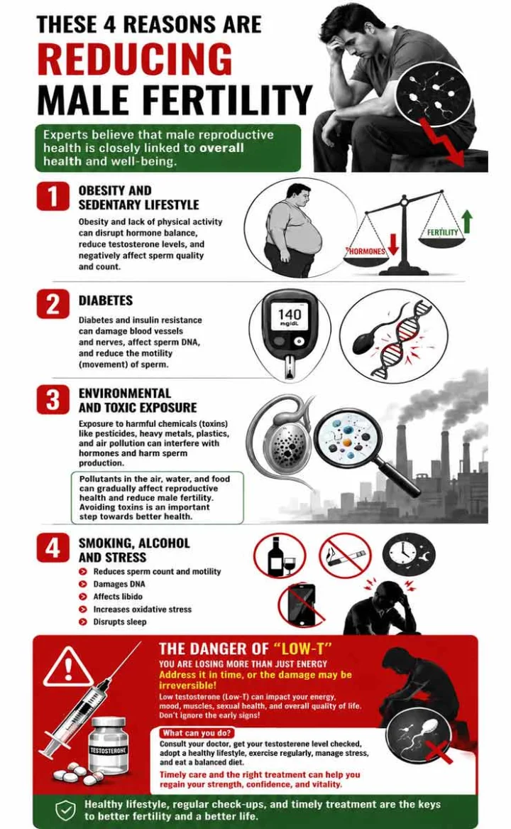 Male fertility decline reasons