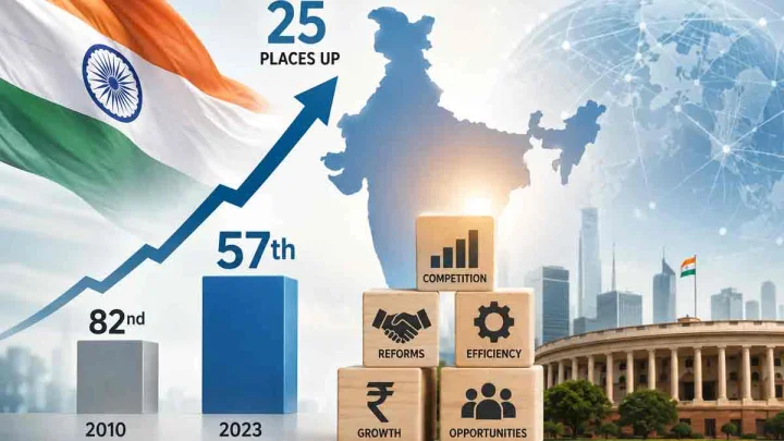 India Climbs 25 Places in Global Market Reform Rankings, Reaches 57th Position