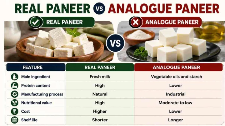 Real vs Analogue Paneer