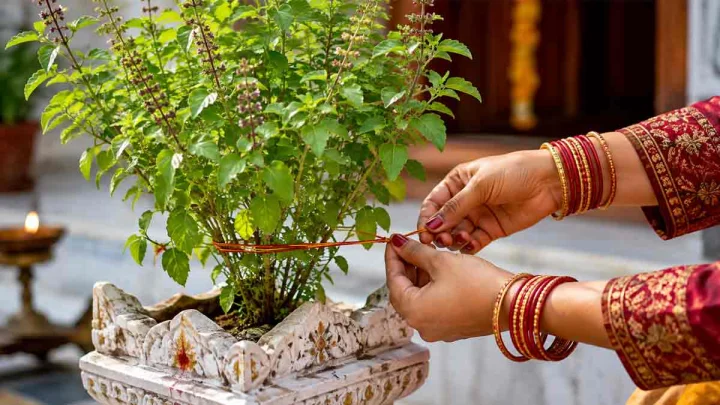 Why Do People Tie Kalava Around Tulsi Plant? Know the Auspicious Day and Correct Method