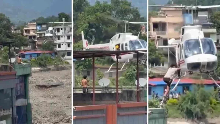 T-Shirt SOS From Rooftop: Nepal Army Pulls Off Dramatic Rescue Amid Floods - WATCH