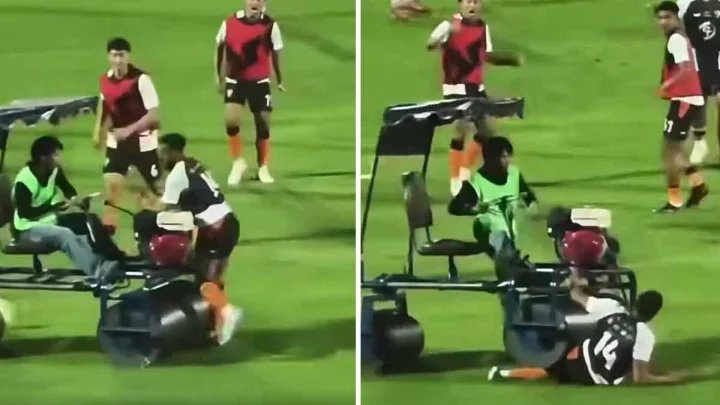 VIDEO: Former England Star Andros Townsend Run Over by Pitch Roller in Bizarre Incident