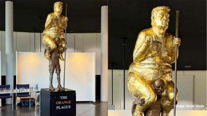 Trump naked statue