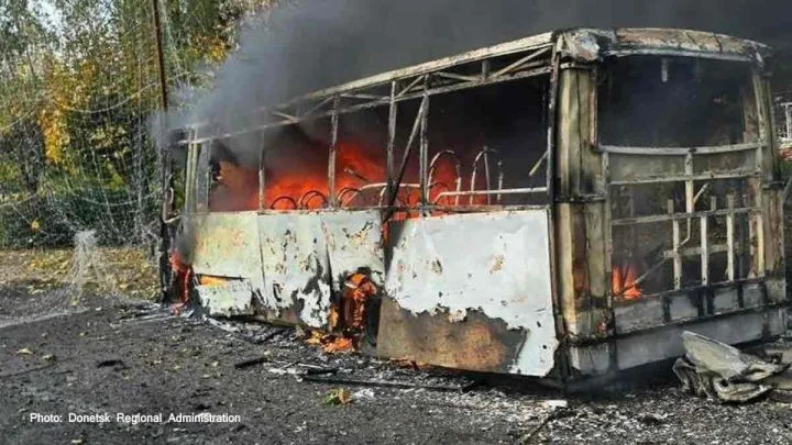 Russia Strikes Passenger Buses in Ukraine's Kramatorsk: 30 Dead, 18 Injured