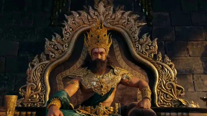 Yash as Ravan in a scene from Ramayana