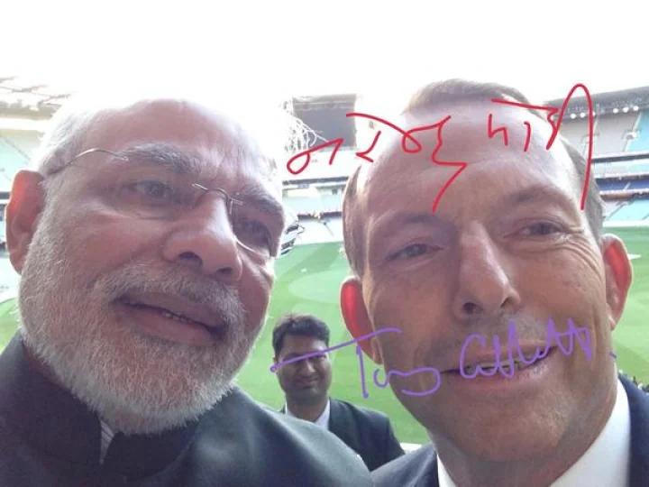 મોદીએ વર્લ્ડકપ 2015ની ટ્રોફી સાથે સેલ્ફી લીધી
