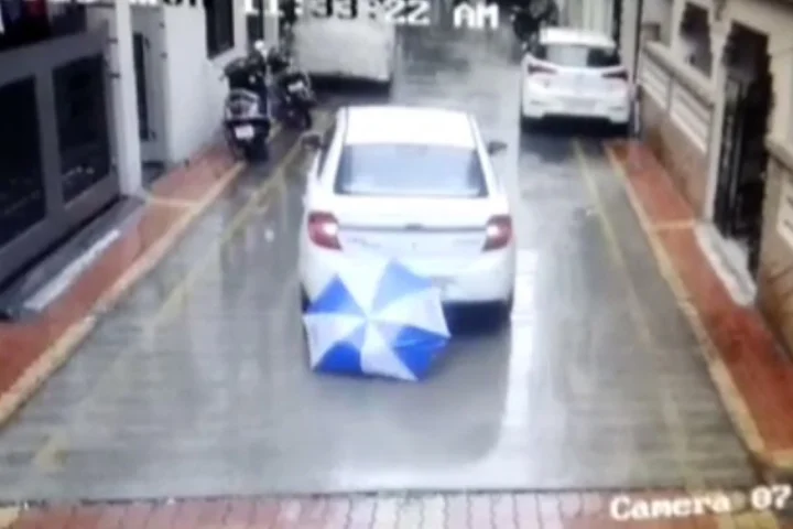 while playing a child came under the car