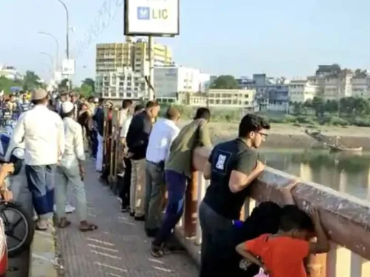on Makkai Bridge in Surat