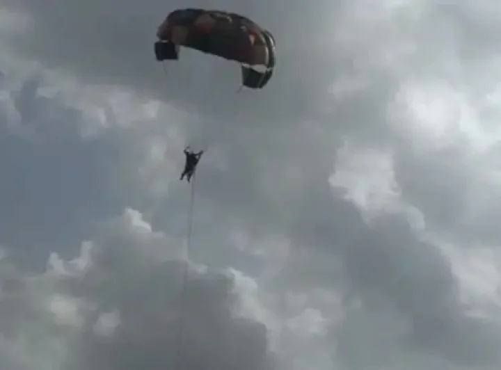 parasailing on the beach in Daman