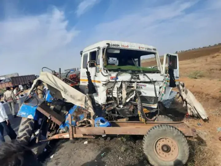 Tractor and truck accident