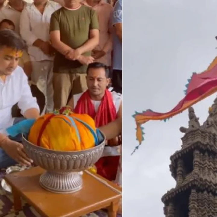 ગૃહમંત્રી હર્ષ સંઘવી દ્વારા વિધિવત રીતે પૂજન અર્ચન કરી નૂતન ધ્વજારોહણ કરાયુ